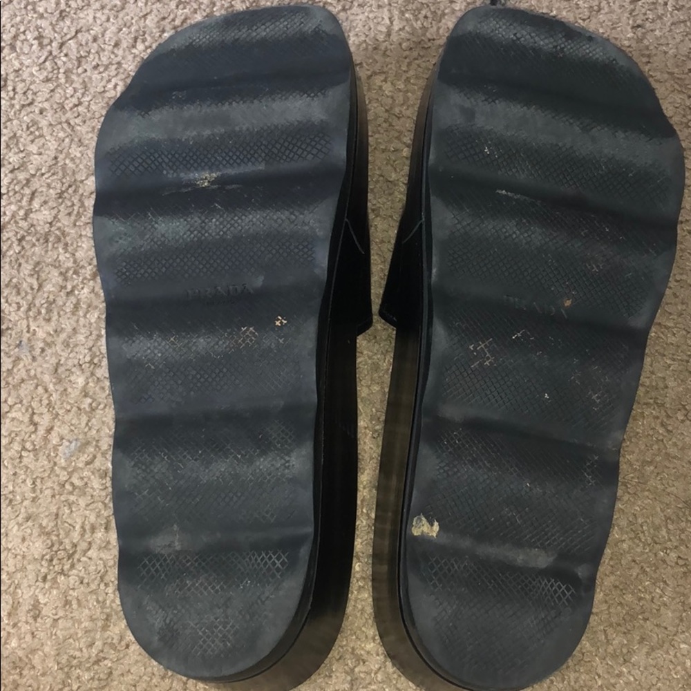 Prada black suede platform sandals - Picture 2 of 5